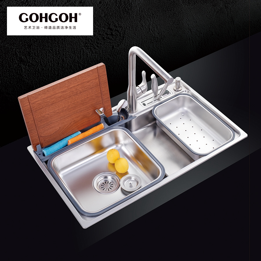 GOHGOH 廚房單槽304不銹鋼精拉絲水槽MT8048 GOHGOH 廚房單槽304不銹鋼精拉絲水槽MT8048